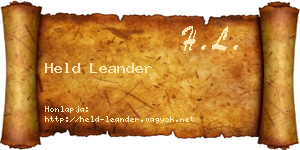 Held Leander névjegykártya